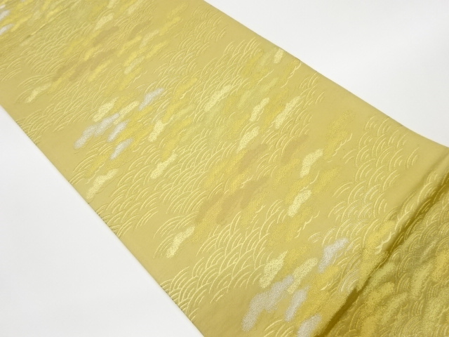 リサイクル　波に松模様織出し袋帯